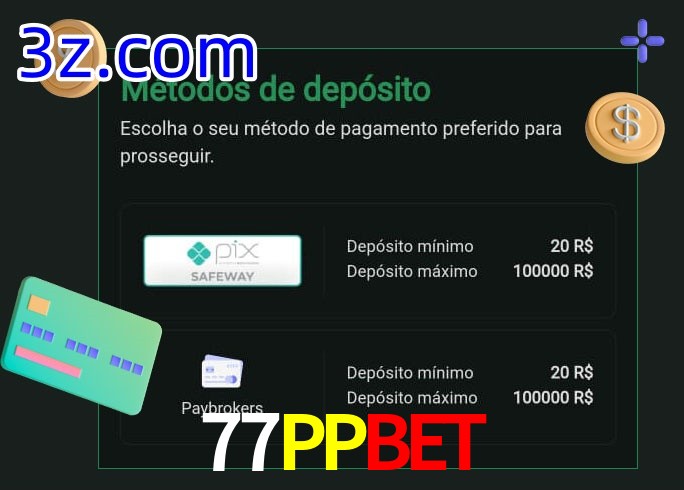 O cassino 77PPBET oferece uma grande variedade de métodos de pagamento